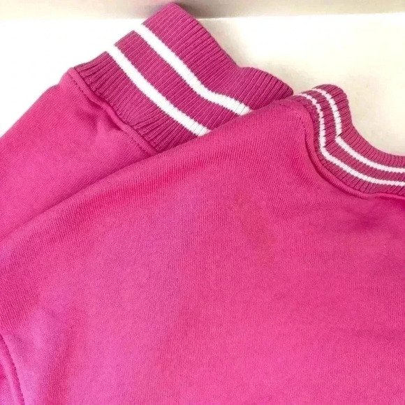 Hello Kitty Bright Pink W/ White Stripe Rayon Oversized Crew Neck Sweatshirt (M) - Picture 13 of 16